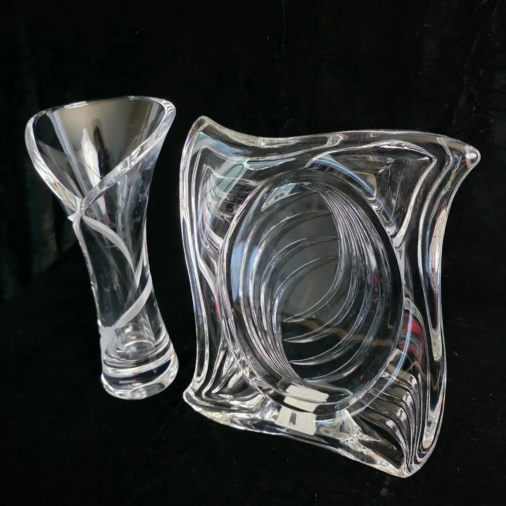 Mikasa Emotion Crystal Picture Frame & Calla Lily Swirl Trumpet Vase NWOT